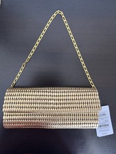 Rosa beaded clutch bag gold