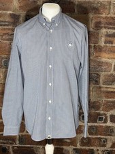 PRETTY GREEN BLACKWHITE FINE CHECK L/S SHIRT LARGE