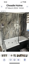 L Shape Bath Shower Screen 800 X 1400 . Toughed Glass. Good Condition .