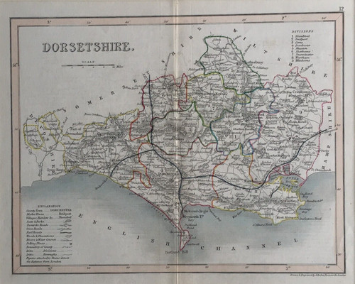 Doresetshire map antique - doresetshire,