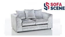 Crushed Velvet Sofa Corner Suite 3 2 Seater Armchair Set Silver Chicago Chairs