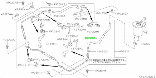 Hose return power steering - return,
