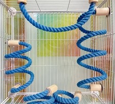 Blue Braided Rope Perch for