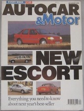Autocar magazine 22/8/1990 featuring Caterham, Renault 21 Turbo Quadra, Mercedes