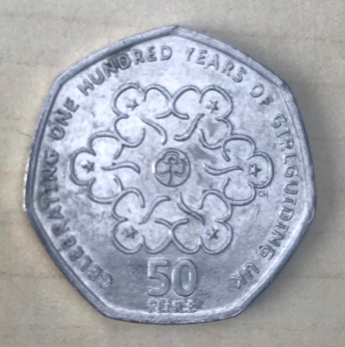 50p coin girl guides - coin,