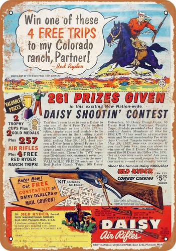 Metal sign 1952 daisy - metal,