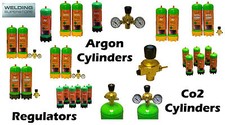Disposable Argon, Argon Co2 cylinders, regulators or single packages Mig or Tig