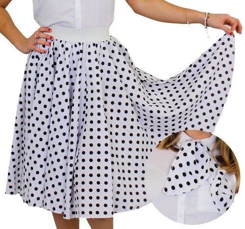White polka dot skirt with - polka,