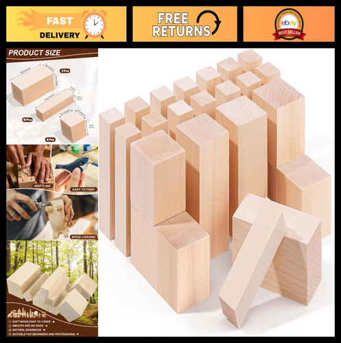 24pcs basswood carving blocks - basswood,