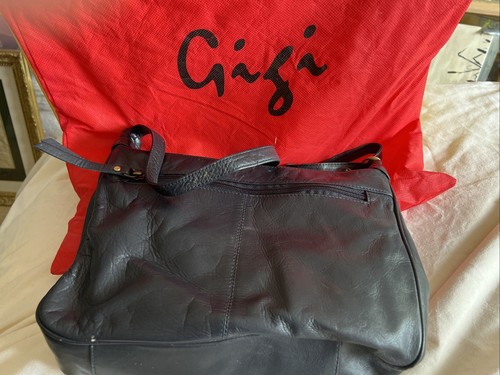 Gigi navy leather shoulder bag - gigi,