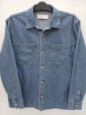 Mens Denim Shirt Front Pocket Long Sleeve size Small by Hollister P2P 22"