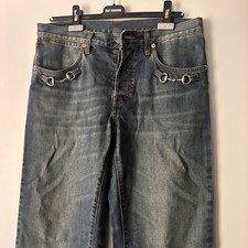 Gucci Demna Horsebit Washed Denim Jeans Size 34 IT