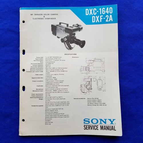 Sony dxc 1640 dxf - sony, service