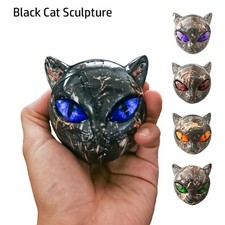 Hand-Carved Black Cat