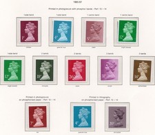 GB 1985/87  Machin Collection 12 Values 1p to 34p Unmounted Mint BA18