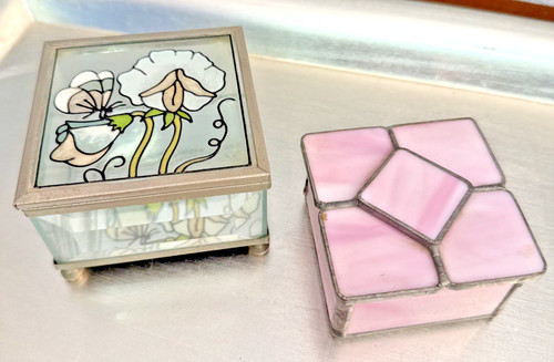 Vintage stained glass trinket - vintage,