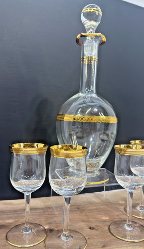 Vintage gold lace decanter - vintage,