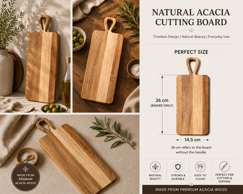 Natural acacia wood - natural,