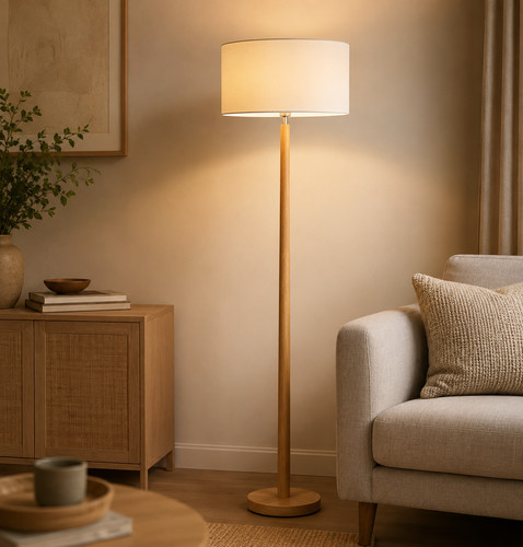 Walnut wood floor lamp natural - walnut,