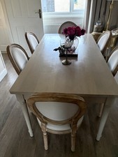 Limed Oak Dining Table With 6