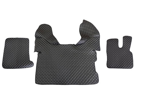 Black with white - floor, mats