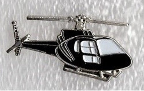 Helicopter pin badge - ., black
