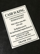 Cash Is King Metal Sign Payment Take Away Pizza Chip Café Shop Business Work A54
