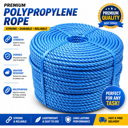 Blue poly rope nylon strong - rope,