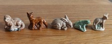 5 Wade Whimsies British Animals Woodland Frog Otter Rabbit Lamb Fox
