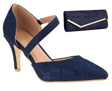 LADIES LACE MID HEEL POINTED