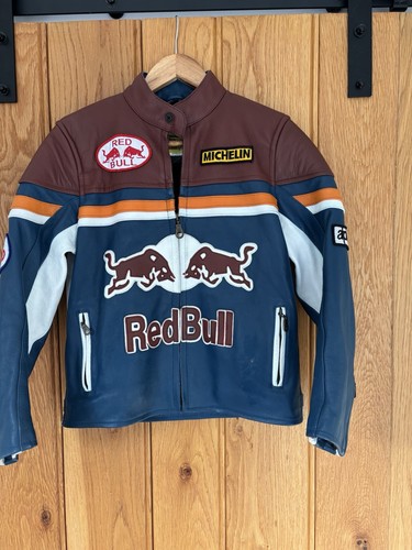 Red bull unisex leather jacket - red,