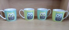 Set Of 4 x Owl Mugs - Coffee /