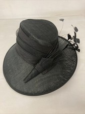 Ladies WALTER WRIGHT Black Occasion Hat - Natural Fibre - Wedding, Church…