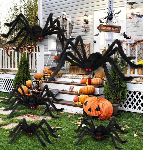 Giant black plush spider - black,