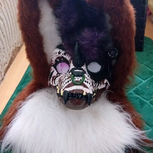 Handmade dino mask fursuit - dino,