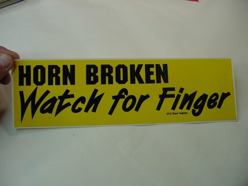 Vtg bumper sticker horn - sticker,