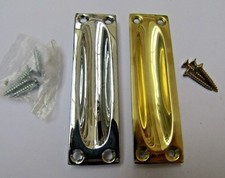 SOLID BRASS FLUSH RECESSED SLIDE DOOR CABINET /DRAWER SLIDING HANDLES