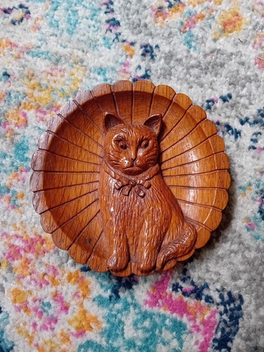 Vintage handmade cat plaque - vintage,