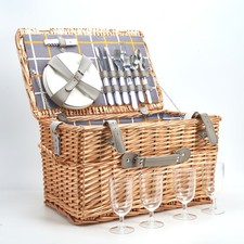 Wicker Picnic Basket For 2/4