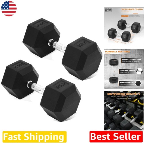 Hex dumbbells set rubber - lb,