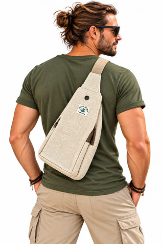 Hemp sling bag crossbody - hemp,
