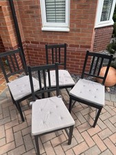 4 IKEA Stefan Dining Chairs With Cushions