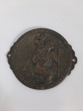 c1920s-30s BEHOLD ST CHRISTOPHER AND GO YOUR WAY IN SAFETY CAR DASHBOARD PLAQUE