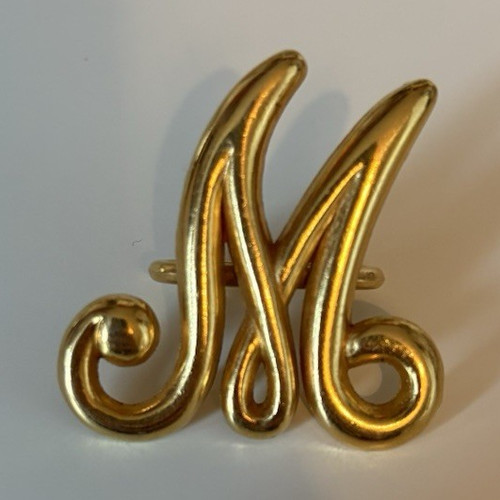 Gold metal letter - letter, m