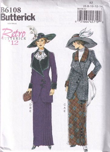 Butterick b6108 retro 1912 - butterick,