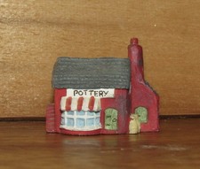 Ornate Hand Painted Vintage Pewter Thimble - Pottery Shop - Free Postage In UK