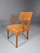 1960s Danish Teak Desk Chair Orange Wool Retro Mid Century  EB10779 MNOR
