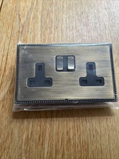 Hamilton Linea Georgian Antique Brass Twin Socket