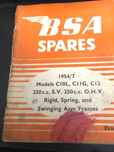 Genuine bsa spares catalouge - bsa,
