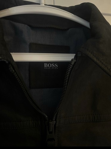 Men leather boss jacket - leather,